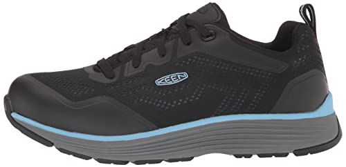 KEEN Utility Women's Sparta 2 Low Height Alloy Toe Industrial Work Shoes, Airy Blue/Black, 8