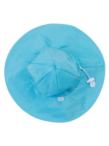 RuffleButts® Baby/Toddler Girls Baby/Toddler Sun Hat with UPF 50+ Sun Protection and Floppy Wide Brim - Bright Aqua, 0-6m