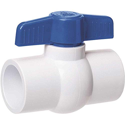 Homewerks VBVP40E3B Ball Valve PVC Schedule 40, x Solvent, 1/2-Inch, 0.5-Inch, Blue