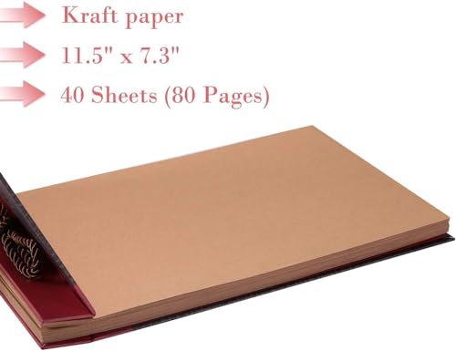 Our Adventure Book Scrapbook DIY Handmade Retro Style Travel Souvenir, 11.92 x 7.62" Leather-Bound Scrapbook Inspired by 'Up', Gift for Couples Anniversary, Weddings, Travelling, Birthday, Christmas