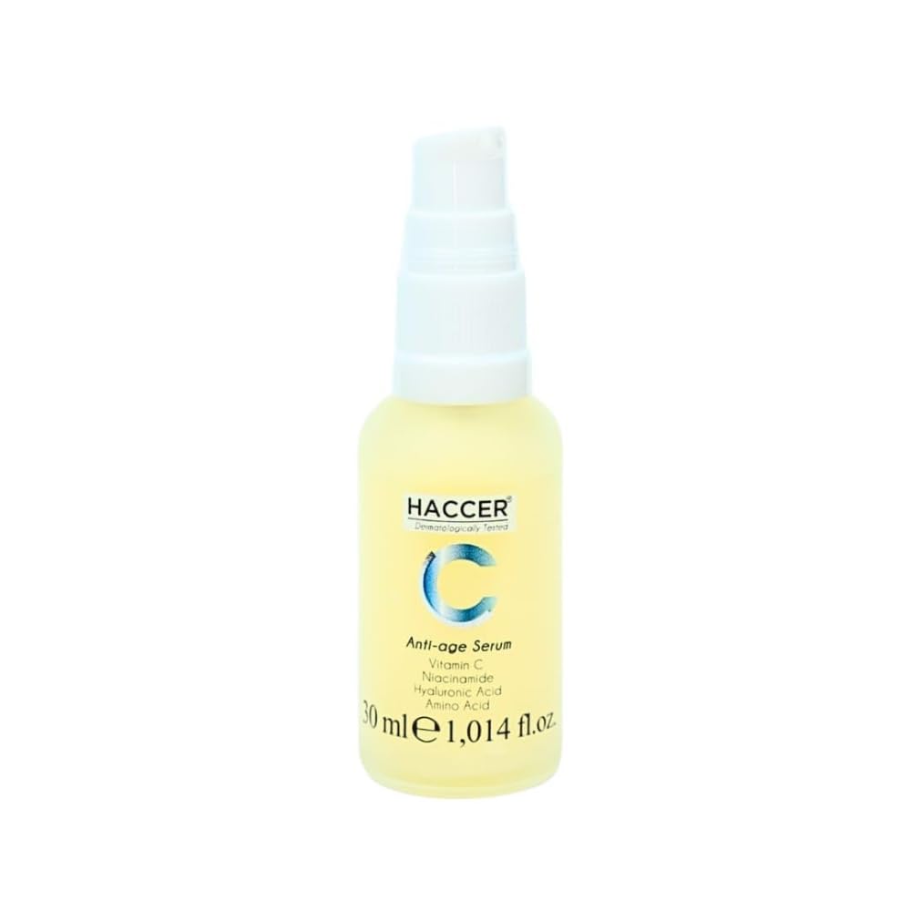 Haccer Anti-Age Serum – Wrinkle Reduction, Skin Firming & Hydration Elasticity Boost with Hyaluronic Acid,Vitamin C & Peptides – Paraben-Free Tested Anti-Wrinkle Serum Youthful Skin 50ml