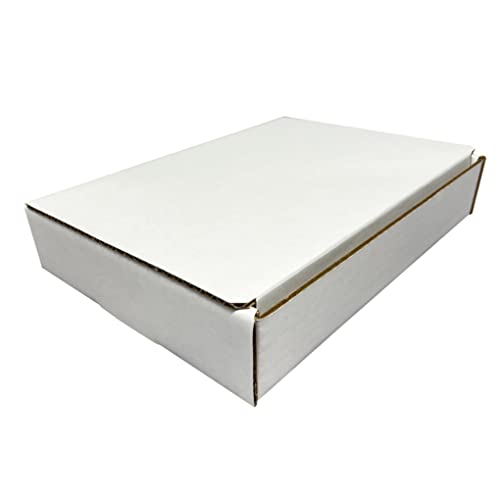 UBMOVE White & Literature Mailing Boxes, 50 Pack, 9" x 6.5" x 1.75", Crush- Proof For Mailing, Shipping & Storage, White Foldable Corrugated Cardboard Packaging