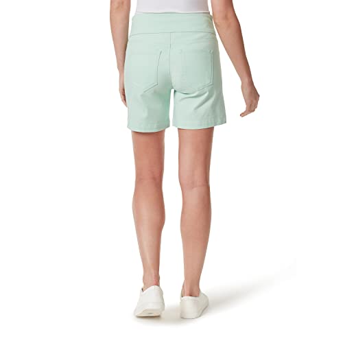 Gloria Vanderbilt Women's Amanda High Rise Pull on Short, Jade Breeze, 4