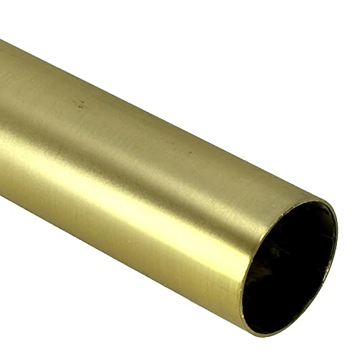 Desunia 72" Heavy Duty Round Closet Rod | 32mm Diameter | Satin Brass Clothes Pole | 1 Pack