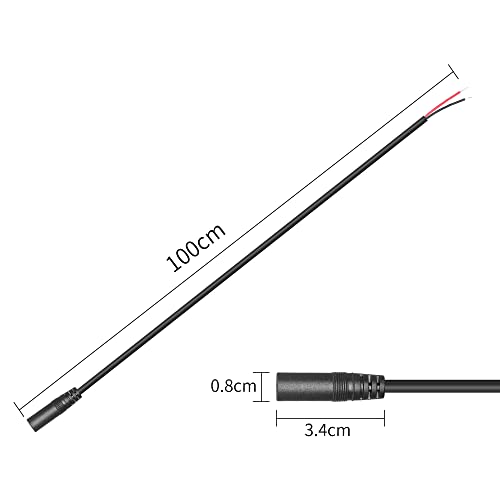 RIIEYOCA Replacement 3.5mm Female Jack to Bare Wire Open End 1/8" TS 2 Pole Stereo Audio Cable for Audio Equipment Installed or Earphone Microphone Cable Repair,1M(4 Pack)