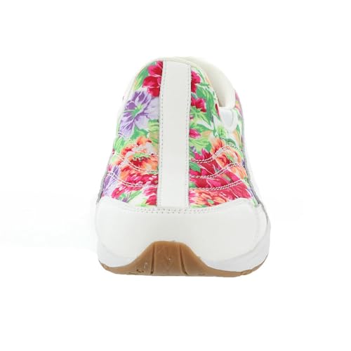 Easy Spirit Women's Traveltime703 Mule, White-Bloom-Multi, 8.5
