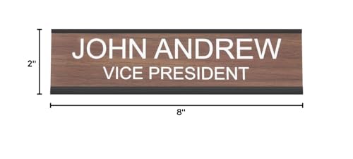 ExcelMark 2" x 8" Custom Engraved Name Plate with Square Corners