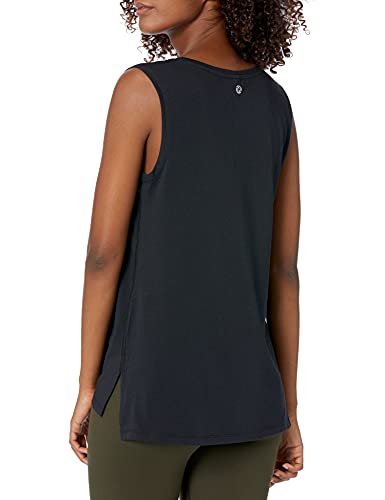 Amazon Essentials Women's Soft Cotton Standard-Fit Yoga Tank (Available in Plus Size) (Previously Core 10), Black, Small