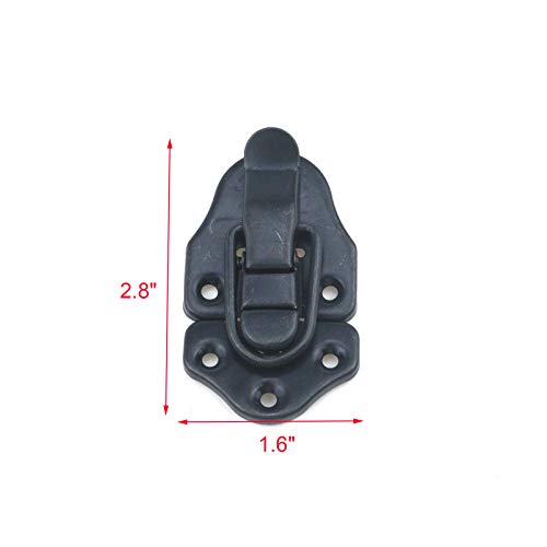 Geesatis 8 Pcs Metal Box Hasp Lock Toggle Latch Catch Decorative Hasp BoxLatch Hasps for Jewelry Wooden Case Boxes, with Mounting Screws, Black