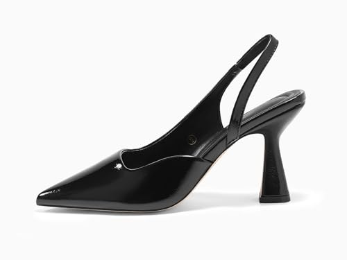 Coutgo Womens Slingback Stiletto High Heels Closed Pointed Toe Pumps D’Orsay Sexy Office Dress Shoes, Black, Size 6