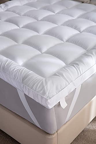 Niagara Cotton Twin Mattress Topper - Pillow Top Mattress Cover Quilted Fitted Cooling Topper for Back Pain Deep Pocket Fits 20 Inches (39x75 Inches)