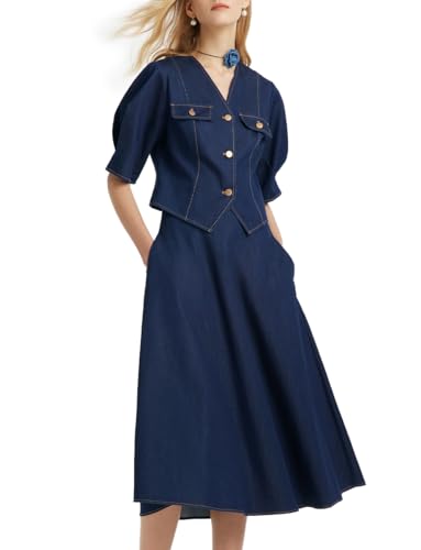 GOELIA Women's Off Shoulder Knotted Top Rose Printed Half Skirt Two-Piece Set Slim Fit Business Casual Suit for Women Halloween Custumes