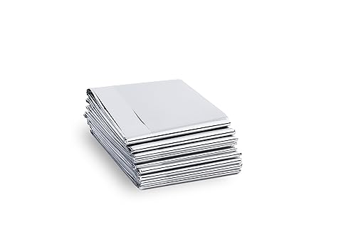 Swiss Safe Emergency Mylar Thermal Blankets + Bonus Space Blanket - Compact & Insulated for Cold Weather - Designed for NASA, Outdoor Camping, Survival, First Aid Car Kit - Silver, 4 Pack, XL