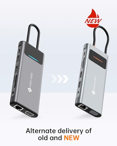 NOVOO USB C Hub 5 in 1 Dongle Aluminum with HDMI 4K Adapter, 2 USB 3.0 Ports, 1 SD Memory Port, 1 microSD Card Reader for MacBook Pro 2019/2018, iMac 2017, Huawei MateBook, Google Chromebook Pixel