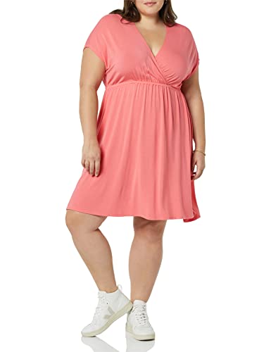Amazon Essentials Women's Surplice Dress (Available in Plus Size), Dark Olive, XX-Large