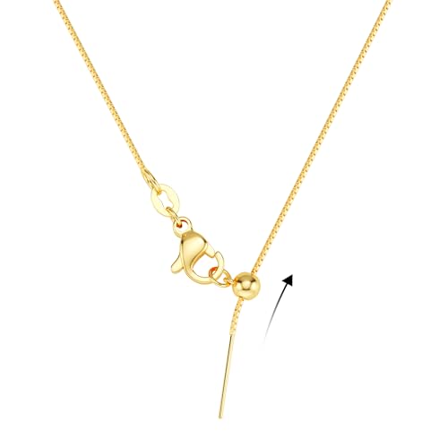 Freekiss Gold Necklace for Women: Simple Minimalist Necklace 14K Gold Plated Choker Necklace for Women Dainty Cute Sparkle Box Chain Necklaces Gold Jewelry for Women Trendy Gifts