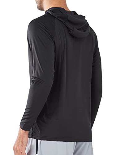 NORTHYARD Men's UPF 50+ Hoodie Shirts Rash Guard Long Sleeve Sun Protection SPF Swim Shirt UV for Running Hiking Fishing KHAKIGREEN M