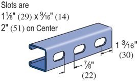 Genuine UNISTRUT P1000T 1-5/8" 12 Gauge Metal Strut Channel, Slotted Back, Pre-Galvanized Zinc 5 Foot Length