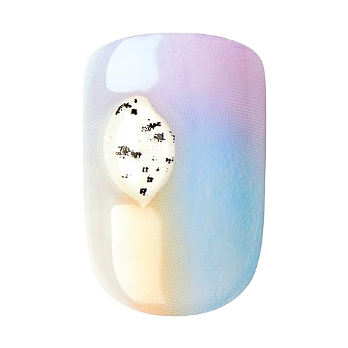KISS imPRESS No Glue Mani Press On Nails, Color, 'Baby why so Blue', Blue, Short Size, Squoval Shape, Includes 30 Nails, Prep Pad, Instructions Sheet, 1 Manicure Stick, 1 Mini File