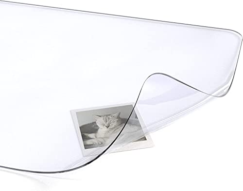 Oterri Clear Writing Desk Pad, 20’’x40” Heat Resistant Waterproof PVC Round Edge Durable Desk Protect Mat, Anti-Static Writing Mat Table Protector