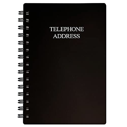 Telephone Address & Birthday Book with Tabs, Address Log Book for Contacts, with Phone Numbers, Addresses, Birthday & Password. Alphabetical A-Z Organizer, Black, 3.5x5.25 inch