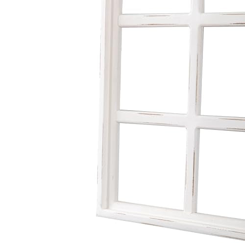 Sintosin Farmhouse Arch Window Frame Wall Decor 18 X 36 Inches, Hanging Distressed White Rustic Wooden Window Frames for Wall Decor, Cathedral Faux Window for Wall Art Living Room Hallway Entryway