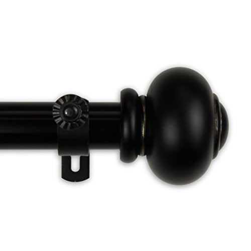 Rod Desyne 1" Rotunda Curtain Rod, 28-48 inch, Black