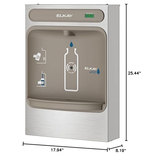 Elkay EZWSSM EZH2O Surface Mount Bottle Filling Station, Non-Filtered, Non-Refrigerated, Stainless