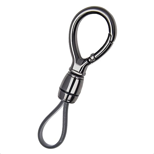 SK CUSTOM Men's Car Key Chain Pendant Metal Simple key chain Waist Pendant Ring Pendant Business Drop proof Key Chain (Oval silver)