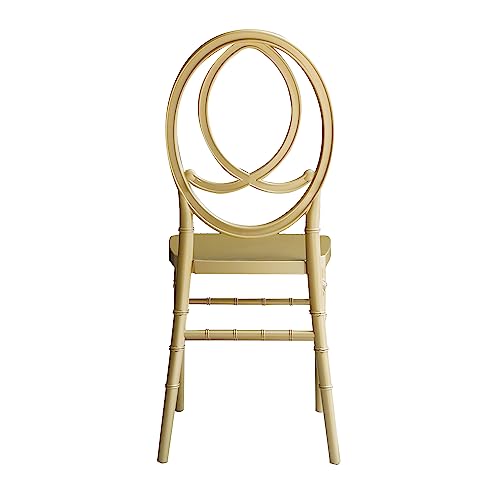 FOH Set of 4 Acrylic Dining Room Armless Ghost Chairs, Elegant Crystal Stacking Clear Chairs, Transparent Chiavari Chairs Oval Back Design for Party Event Wedding Banquets