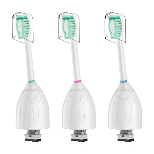 Toothbrush Heads for Philips Sonicare Replacement Brush Heads Medium Soft Dupont Bristles Electric Toothbrush Replacement Heads Fit E-Series Essence Xtreme Elite Advance and CleanCare, 3 Pack, White