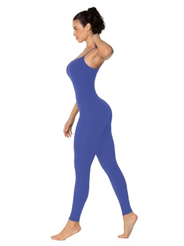 Sunzel Unitard Jumpsuits for Women, Spaghetti Strap Bodycon Rompers Scoop Neck Tummy Control Leggings Yoga Bodysuits