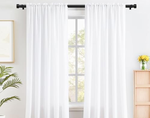 TONIAL Black Curtain Rod 16 to 30 Inch(1.3 to 2.5 ft), Telescoping Splicing 3/4 Curtain Rods for Windows, Single Short Drapery Rod with Round Cap Finial