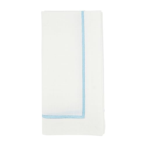 Saro Lifestyle Embroidered Line Design Napkins (Set of 4), Sapphire, 20"