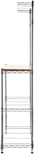 Amazon Basics 3 Tier Kitchen Storage Baker's Rack With Removeable Top, Wood/Chrome, 14"D x 35.83"W x 63.31"H