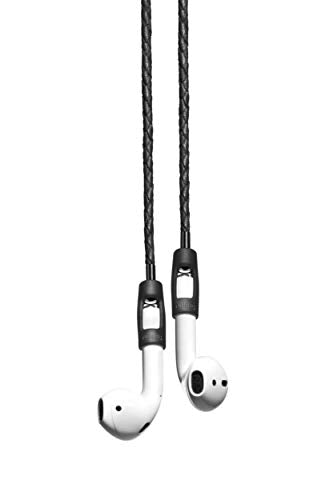 Tapper Black Lamb Leather/Black Steel Strap for AirPods & AirPods Pro