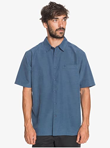 Quiksilver mens Centinela 4 Up Comfort Fit Pocket Collared Button Down Shirt, Midnight Navy Centinella, Small US