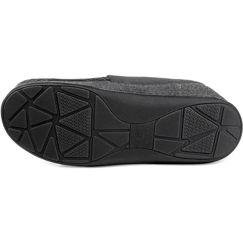 ULTRAIDEAS Men's Carver Slippers Moc Loafer House Shoes Memory Foam, Charcoal Grey, 9 US