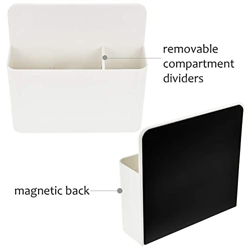 Magnetic Dry Erase Marker Holder,Pen and Eraser Holder for Whiteboard,Magnet Pencil Cup Utility Storage Organizer for Office, Refrigerator, Locker and Metal Cabinets (2 Pack)