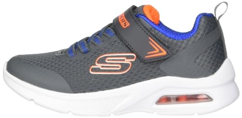 Skechers Boy's Microspec Max Sneaker, Charcoal/Blue, 13.5 Little Kid