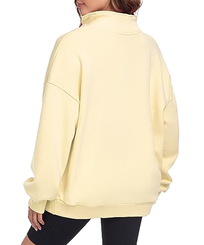 Oversized Sweatshirt for Womens Half Zip Pullover Top Casual Long Sleeve Fleece Sweatshirt Wine Red