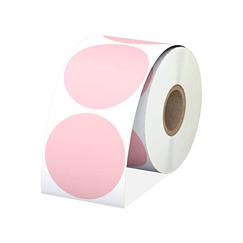 Anylabel 2" Pink Circle Direct Thermal Labels, Self-Adhesive Round Direct Thermal Stickers, Multi-Purpose Roll Sticker Labels for DIY Logo Brand Design, QR Code, Name Tag(1 Roll, 750 Labels)