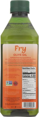 Pompeian Made Easy Fry Olive Oil, High Smoke Point, Perfect for Frying Foods such as Chicken and Potatoes, American Heart Association Certified, Non-Allergenic, Non-GMO, 16 Fl Oz (Pack of 1)