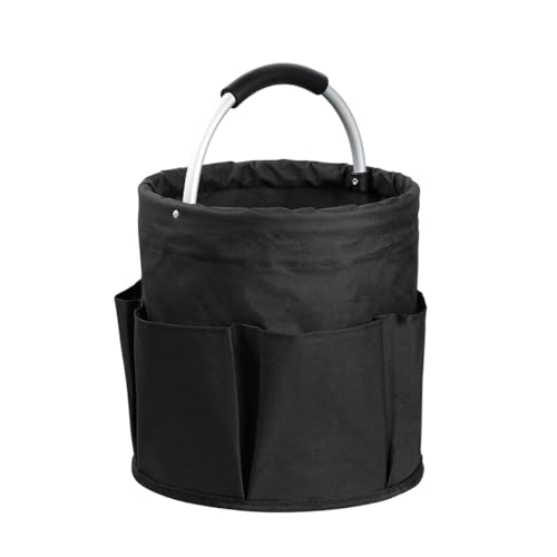 Wooha Tool Organizers Bag 17L collapsible Tool Bag Laundry Organizer Outdoor Camping Garden Harvest Basket Home Bathroom Storage Bath Wash Bag(Black)