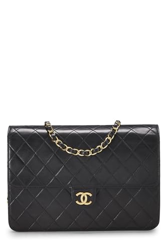 Chanel, Pre-Loved Black Quilted Lambskin Ex Flap Medium, Black