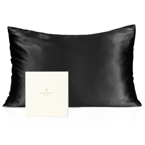 Yanibest Vegan Silk Satin Pillowcase for Hair and Skin, Standard Queen King Pillow with Hidden Zipper, Soft Breathable Smooth Cooling Pillow for Sleeping