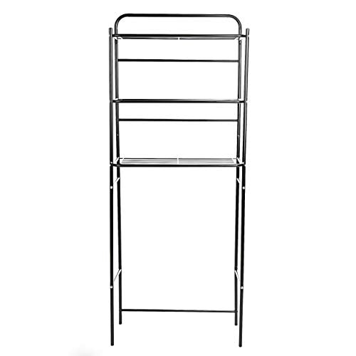 Mind Reader Over The Toilet Storage Rack, Bathroom Organizer, Bathroom Shelves, Metal, 23.5" L x 10.25" W x 70.5" H, Black