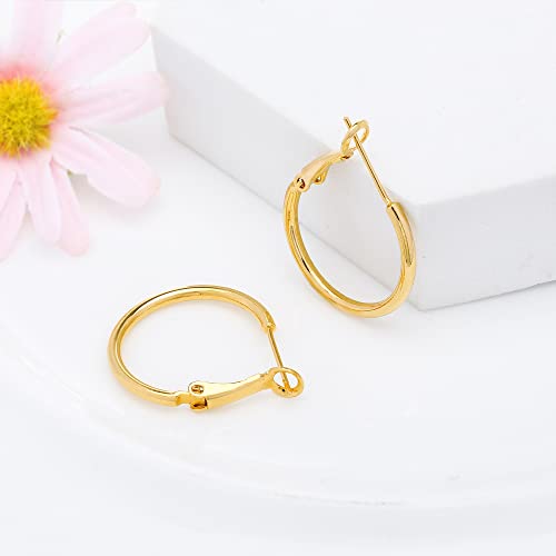 Gacimy Large 14K White Gold Plated with 925 Sterling Silver Post, 50mm White Gold Big Hoop Earrings for Women