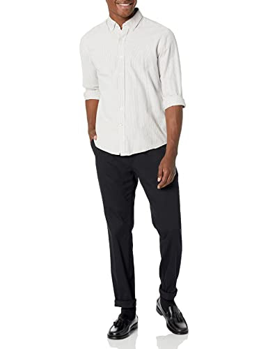 Amazon Essentials Men's Slim-Fit Wrinkle-Resistant Flat-Front Stretch Chino Pant, Black, 35W x 30L