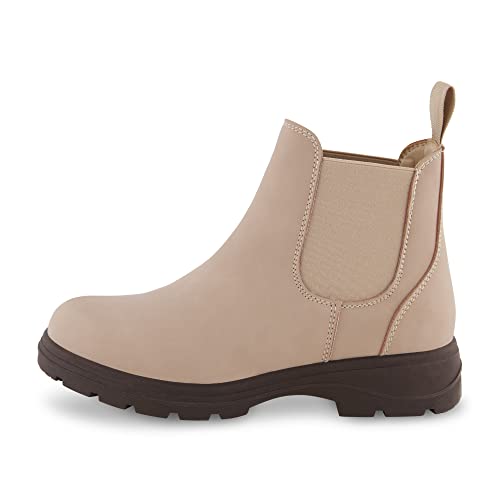 CUSHIONAIRE Women's Britain Chelsea Boots. Soft Vegan Leather, Non-Slip Sole, Memory Foam, Back Pull Tab, Ankle Boots for Women, ESPRESSO 9.5